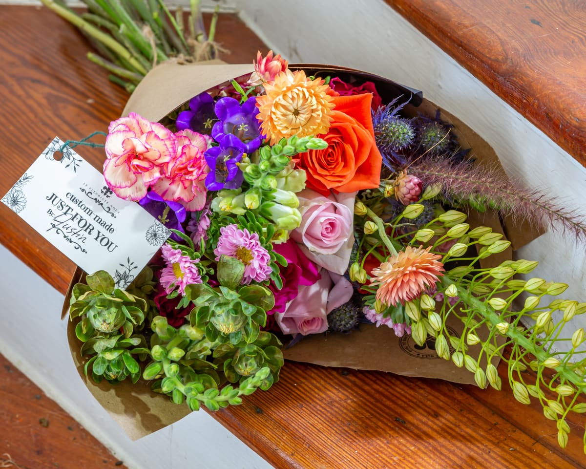 Hand-Tied, Wrapped Bouquet